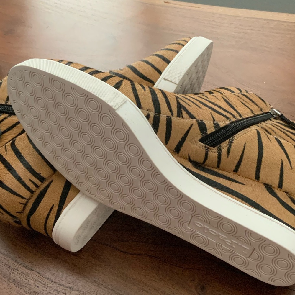 LINEA Paolo Anna Platform Wedge Sneaker Bootie Zebra Print Size 8 - Picture 3 of 7
